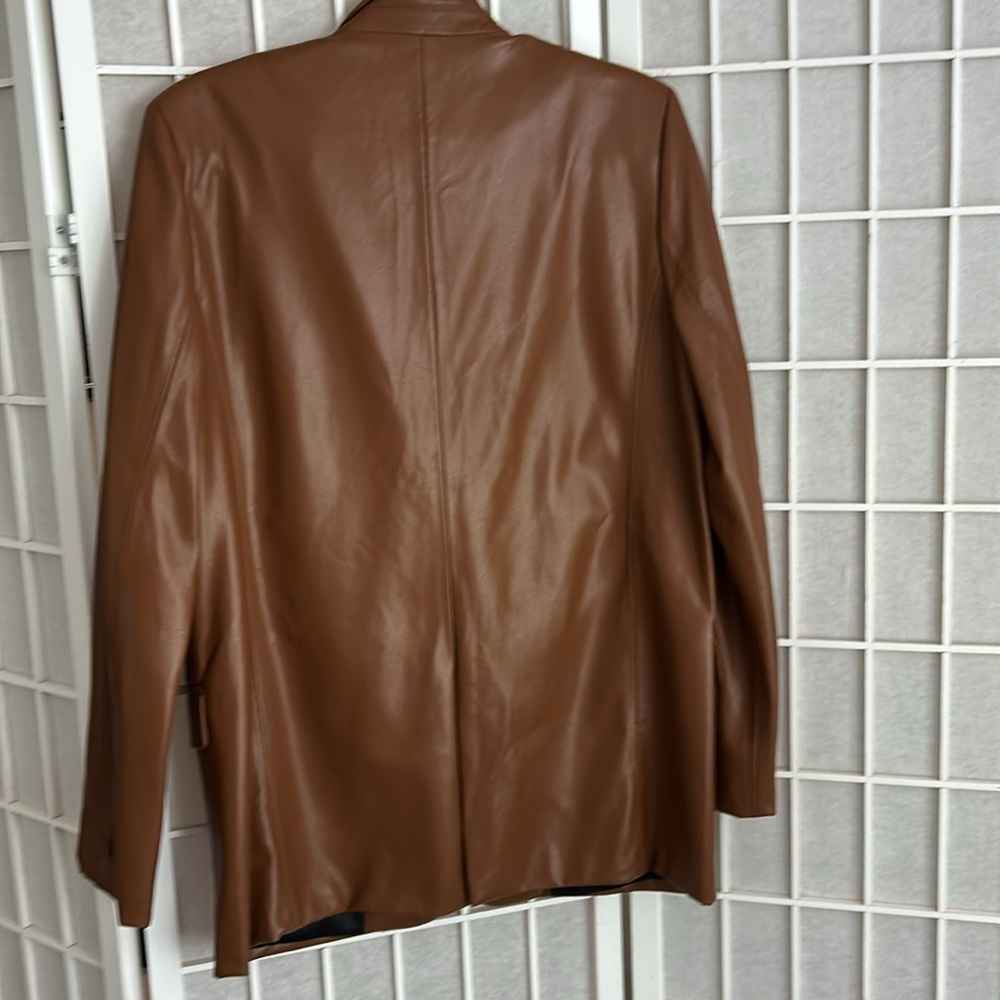 Zara Chestnut Faux Leather Jacket - Picture 4 of 5